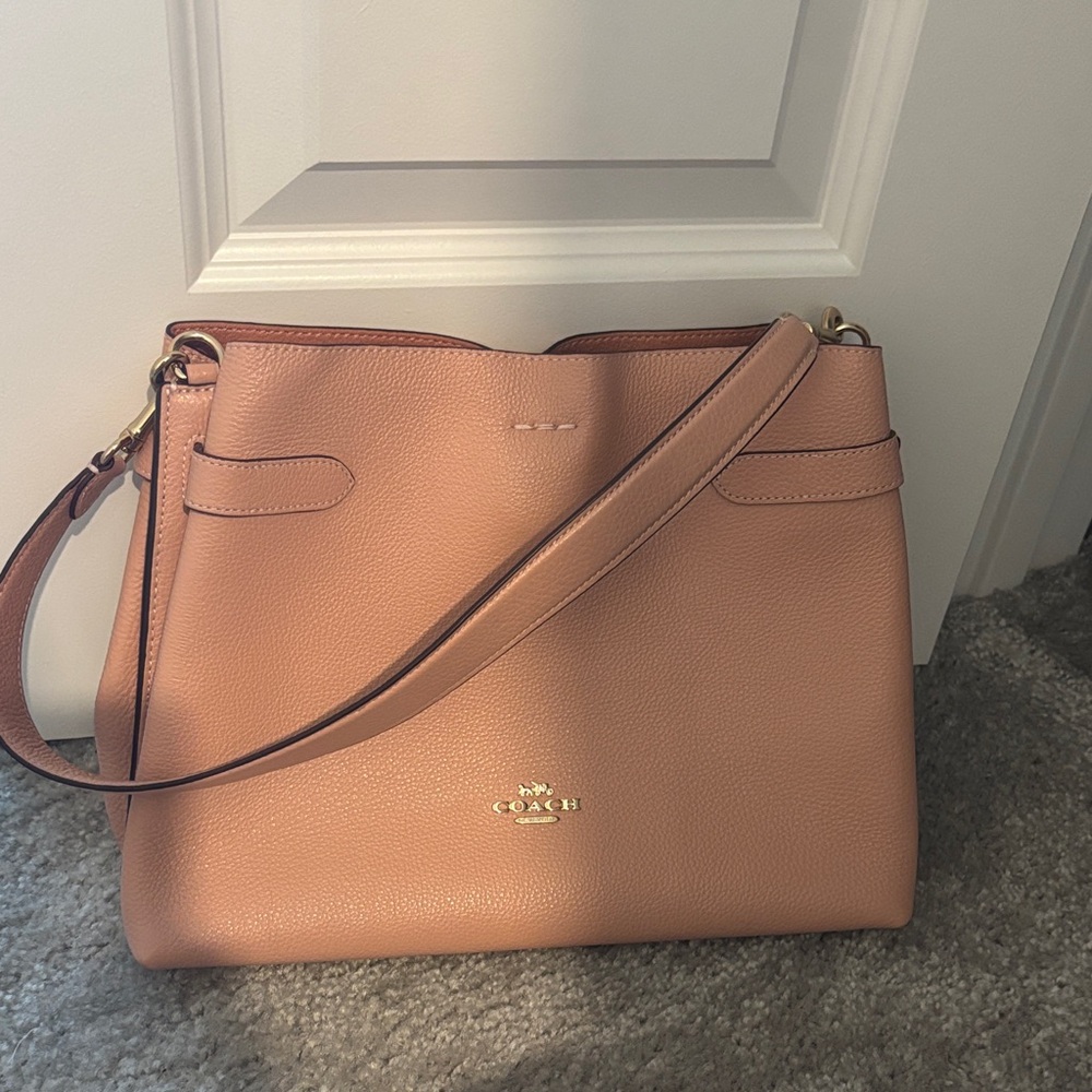 Coach Pink Classic Leather Shoulder Bag